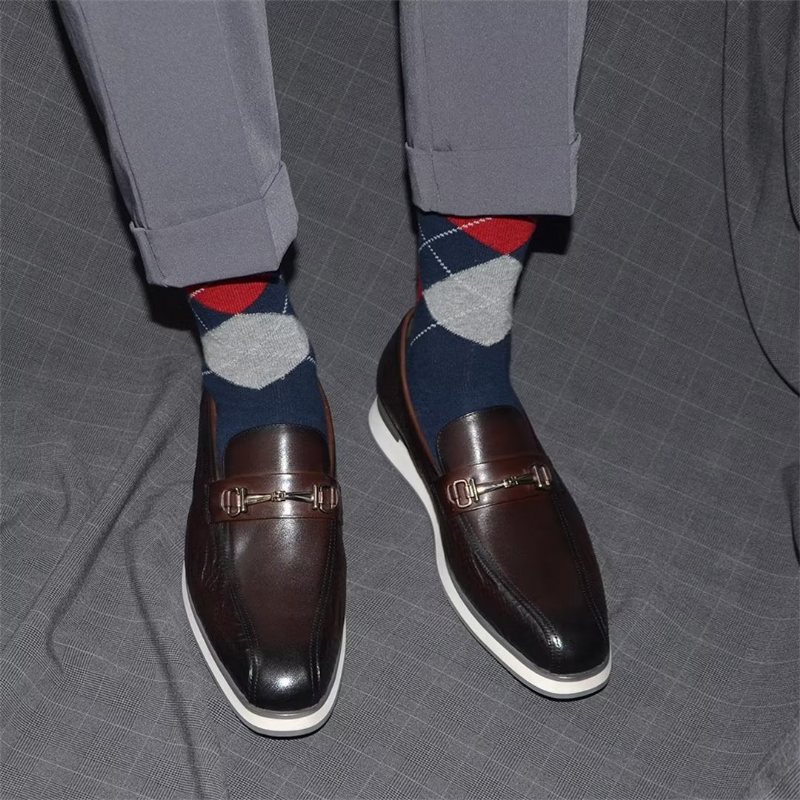 Ανδρικά Επίσημα Παπούτσια Διαχρονικά Elegance Slip-on Φόρεμα - Καφές
