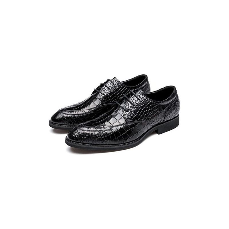 Ανδρικά Επίσημα Παπούτσια Πολυτέλεια Crocgloss Classic Brogue Φόρεμα - Μαύρος