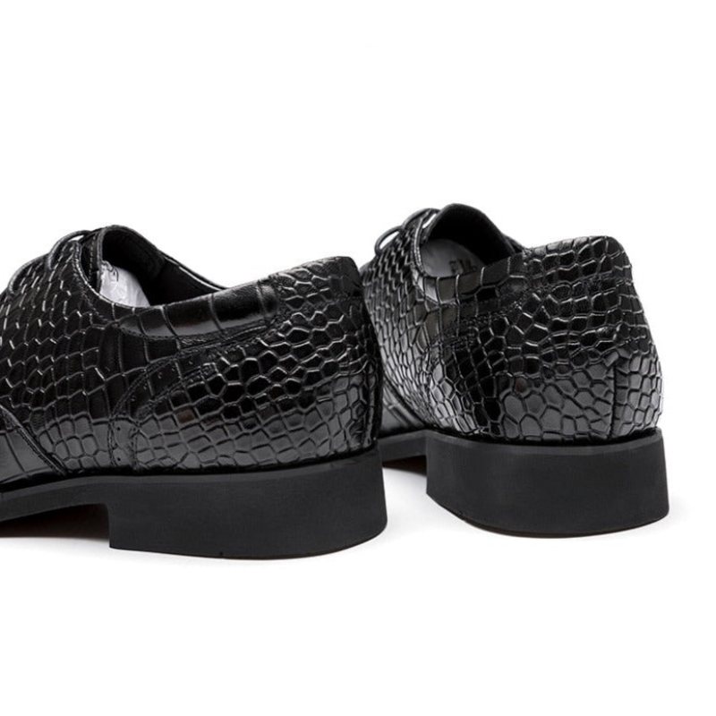 Ανδρικά Επίσημα Παπούτσια Πολυτέλεια Crocgloss Classic Brogue Φόρεμα - Μαύρος
