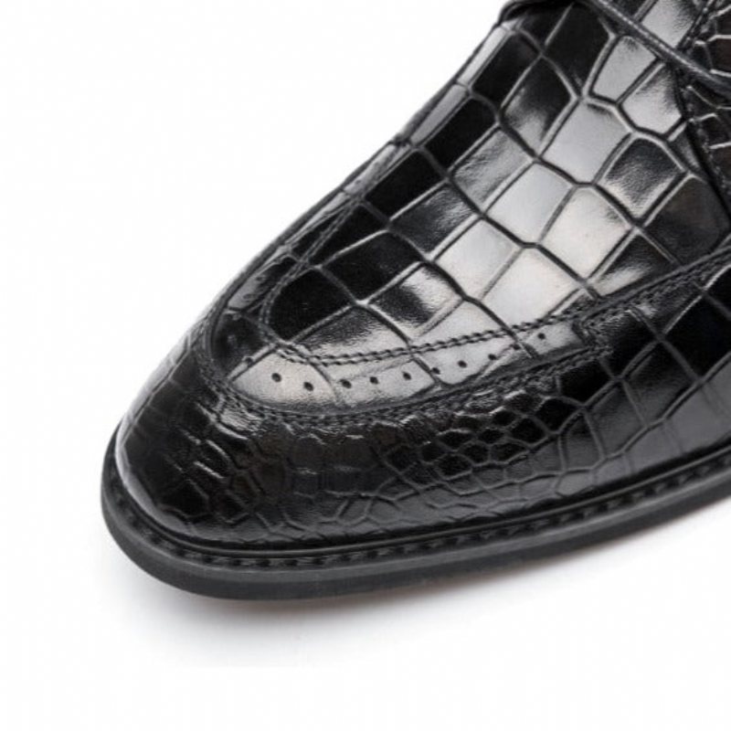 Ανδρικά Επίσημα Παπούτσια Πολυτέλεια Crocgloss Classic Brogue Φόρεμα - Μαύρος