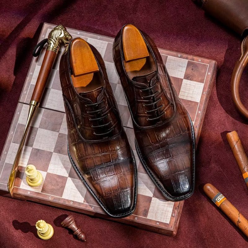 Ανδρικά Επίσημα Παπούτσια Πολυτέλεια Croctex Oxford Dress - Καφές