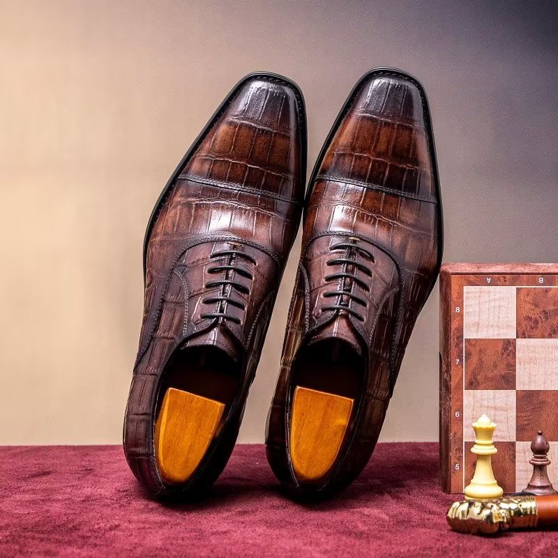 Ανδρικά Επίσημα Παπούτσια Πολυτέλεια Croctex Oxford Dress - Καφές