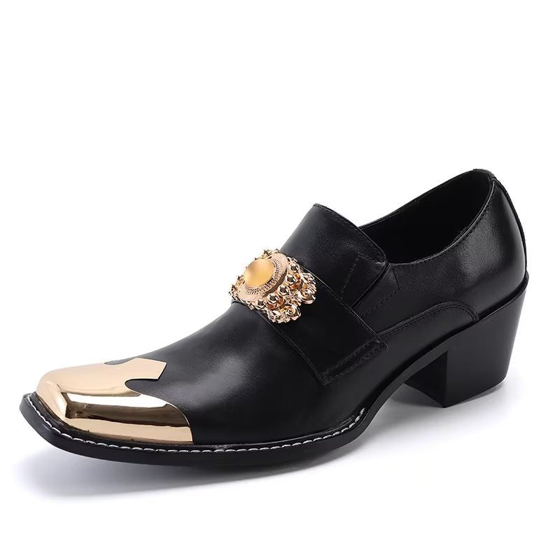 Ανδρικά Επίσημα Παπούτσια Πολυτέλεια Square Toe Slip-on Φόρεμα - Μαύρο
