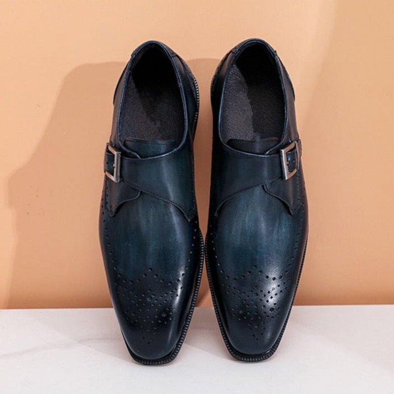 Ανδρικά Επίσημα Παπούτσια Υποδήματα Brogue Με Μυτερό Σχέδιο Εξωτικού Σχεδίου - Μπλε