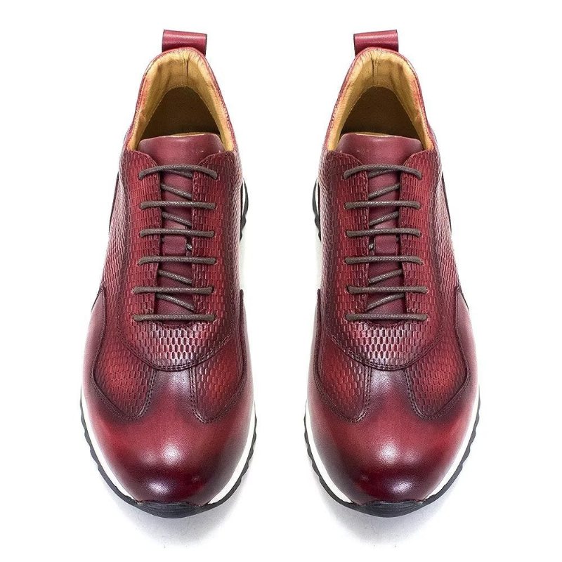 Ανδρικά Παπούτσια Casual Cow Leather Elegance - Κόκκινο