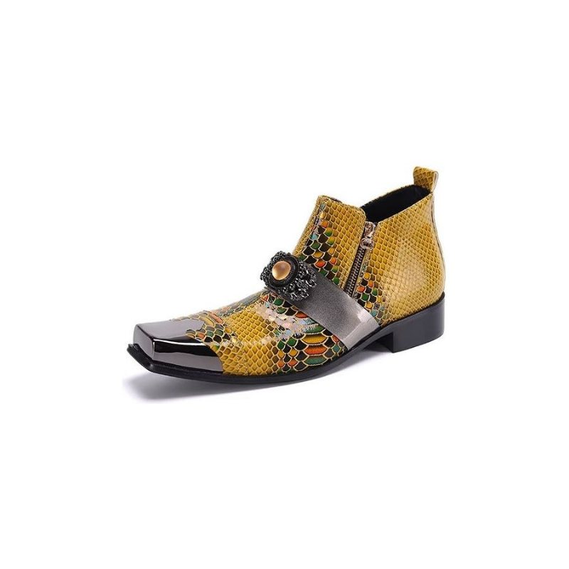 Ανδρικές Μπότες Exotic Texture Chic Dress Boots - Χρυσό