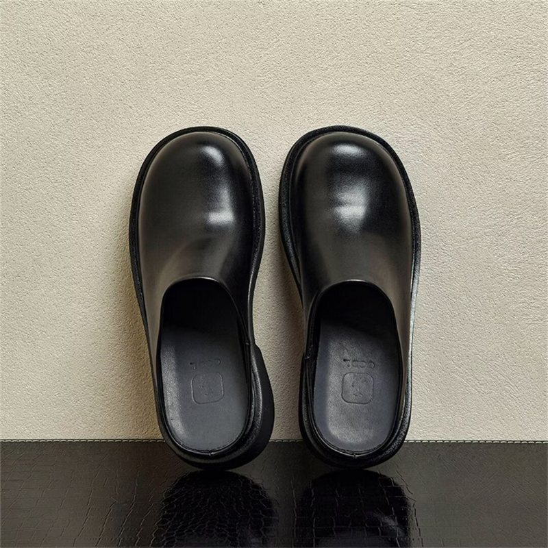 Ανδρικές Μπότες Slip-on Δερμάτινες - Μαύρος