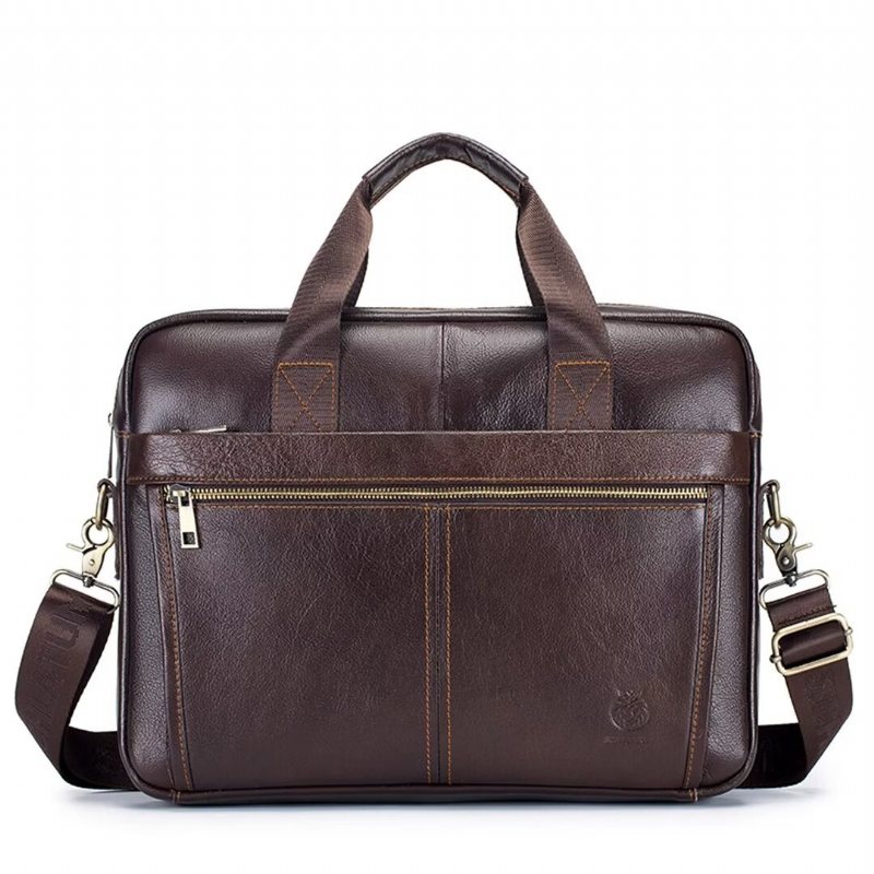 Ανδρικές Τσάντες Ώμου Square Πολυτέλεια Leather Organizer - Μαύρο
