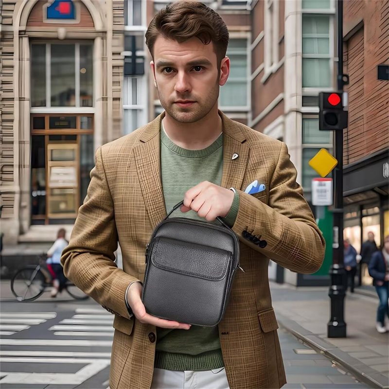 Ανδρικές Τσάντες Ώμου Αριστοκράτης Appeal Leather Bag - Μαύρος